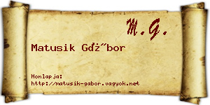 Matusik Gábor névjegykártya
