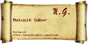 Matusik Gábor névjegykártya