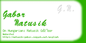 gabor matusik business card